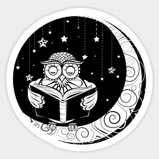 Owl and moon Sticker